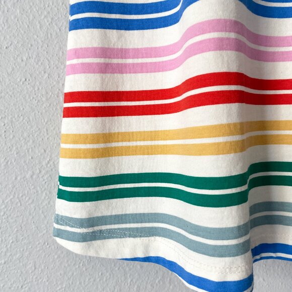 Hanna Andersson Print T-Shirt Dress Rainbow Stripes 8 (130) - Picture 5 of 9